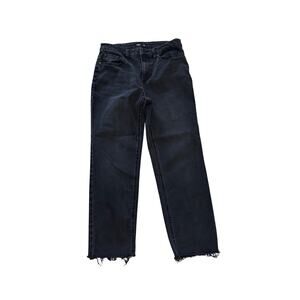 Oat 8/29 black denim straight capri jean like new worn once